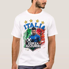 イタリア4つ星サッカーフォルツァアズーリ Tシャツ