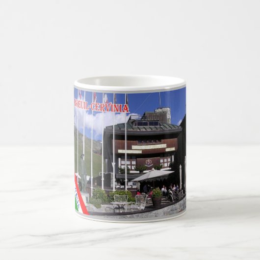 イタリア – アオスタバレー – Breuil-Cervinia - コーヒーマグカップ (中央)