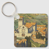 イタリア,アッシジのヴィンテージ旅行ポスター キーホルダー (正面)