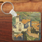 イタリア,アッシジのヴィンテージ旅行ポスター キーホルダー (正面)