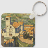 イタリア,アッシジのヴィンテージ旅行ポスター キーホルダー (裏面)