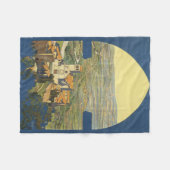 イタリア,アッシジのヴィンテージ旅行ポスター フリースブランケット (正面(横))