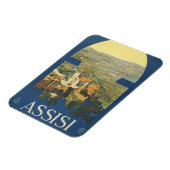 イタリア，アッシジのヴィンテージ旅行ポスター マグネット (左側)