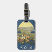 イタリア，アッシジのヴィンテージ旅行ポスター ラゲッジタグ (正面縦)
