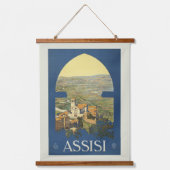 イタリア,アッシジのヴィンテージ旅行ポスター 吊り下げ型タペストリー (正面)