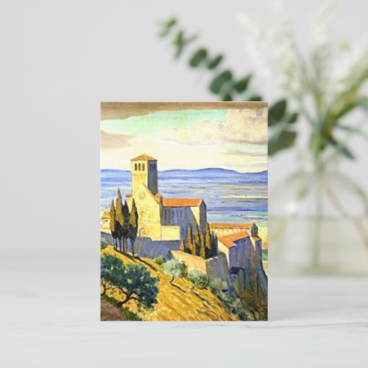 イタリア・アッシジ - ファインアート絵画 ポストカード (スタンド正面)