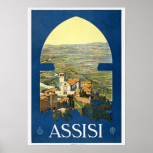 イタリア アッシジ ヴィンテージ トラベル ポスター