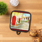 イタリア、アマルフィイタリアンー海岸 鍋敷き (トップダウン)