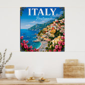イタリア アマルフィ海岸 ポジターノ 旅行 ポスター (キッチン)