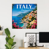 イタリア アマルフィ海岸 ポジターノ 旅行 ポスター (ホームオフィス)
