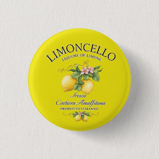 イタリア アマルフィ海岸 リモンチェッロ 缶バッジ (正面)