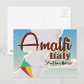 イタリア アマルフィ海岸 ヴィンテージ 旅行ポスター 印刷 ポストカード (正面/裏面)