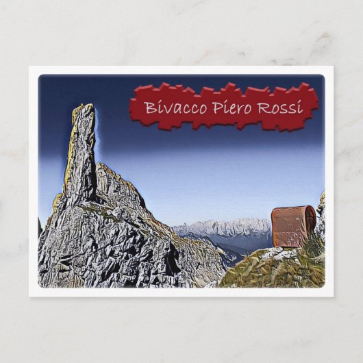 イタリア – アルパインハットBivaco Piero Rossi - Dolomiti ポストカード (正面)