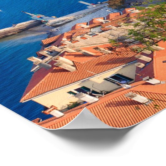 イタリア,アロナとマッジョーレ湖のパノラマビュー ポスター (角)