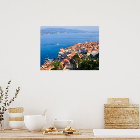 イタリア,アロナとマッジョーレ湖のパノラマビュー ポスター (キッチン)