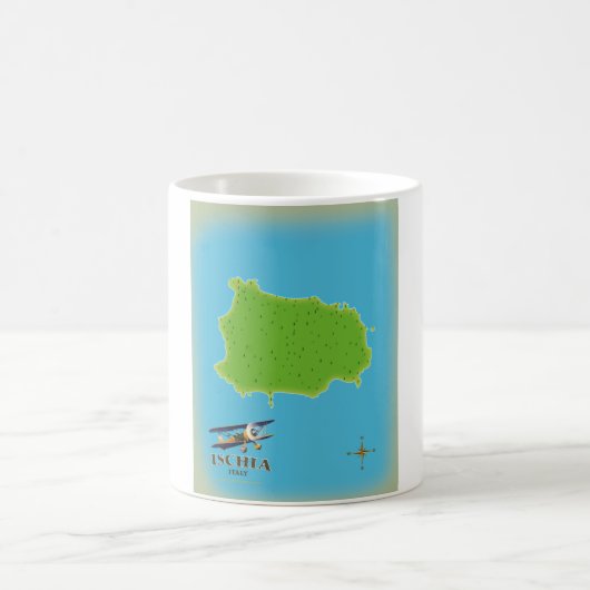 イタリア・イスキア島の旅行ポスター コーヒーマグカップ (中央)
