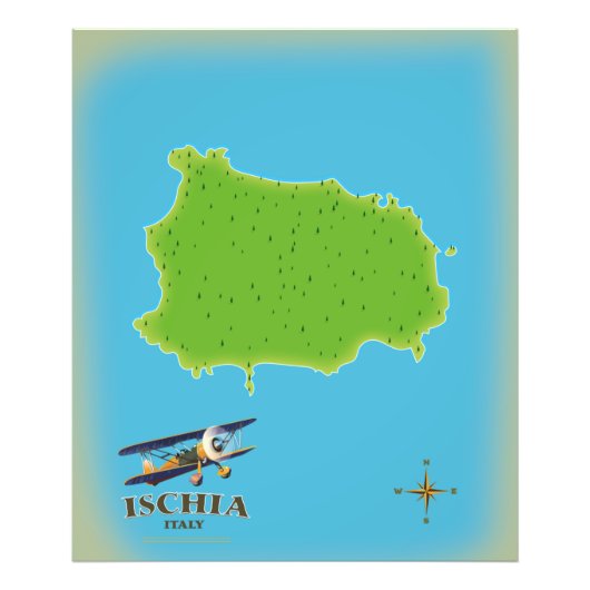 イタリア・イスキア島の旅行ポスター フォトプリント            (正面)