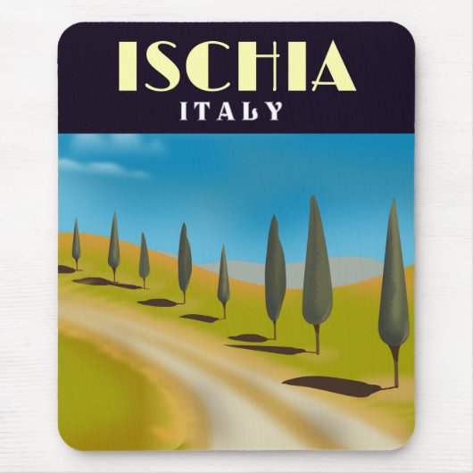 イタリア・イスキア島の旅行ポスター マウスパッド (正面)