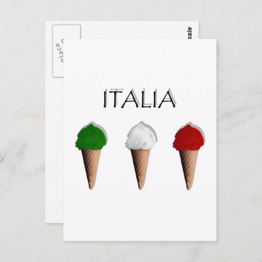 イタリア・イタリアのジェラティ・イタリア・アイスクリーム国旗 ポストカード (正面/裏面)