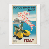 イタリア-イタリアのヴィンテージ旅行ポスター ポストカード (正面)