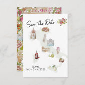 イタリア、イタリアの旅行イタリアン、日付を保存 招待状 (正面/裏面)