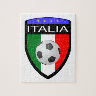 イタリア/イタリアの旗パッチ-サッカーボールが付いている… ジグソーパズル
