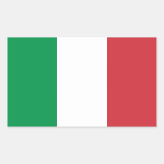 イタリア-イタリアンな国旗 長方形シール (正面)