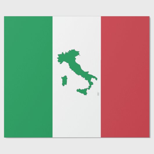 イタリア-イタリアンな旗の地図 ラッピングペーパー (フラット)