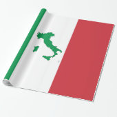 イタリア-イタリアンな旗の地図 ラッピングペーパー (アンロールド)