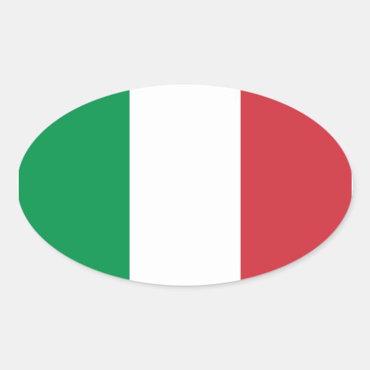 イタリア/イタリアン国旗 楕円形シール (正面)
