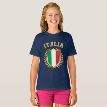 イタリア/イタリア国旗のシールドTシャツ