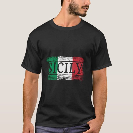 イタリア イタリア国旗 シチリア島 イタリア Tシャツ (正面)