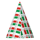 イタリア イタリア国旗 タイル グリーン パーソナライズ パーティーハット (裏面)