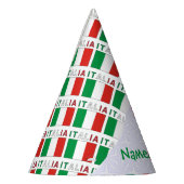 イタリア イタリア国旗 タイル グリーン パーソナライズ パーティーハット (左)