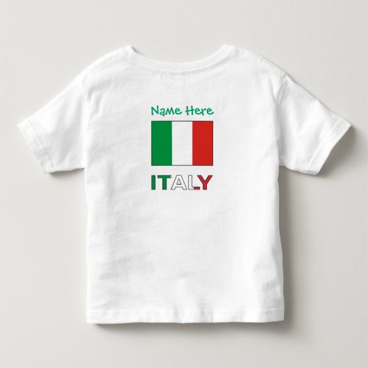 イタリア イタリア国旗 緑 カスタマイズ トドラーTシャツ (裏面)