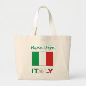 イタリア イタリア国旗 緑 カスタマイズ ラージトートバッグ (正面)