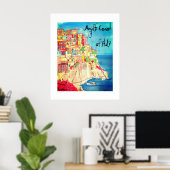 イタリア イタリア沿岸 カラフルアート 24"×30" ポスター (ホームオフィス)