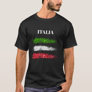 *~*イタリア・イタリア・イタリアン抽象芸術国旗男性 Tシャツ
