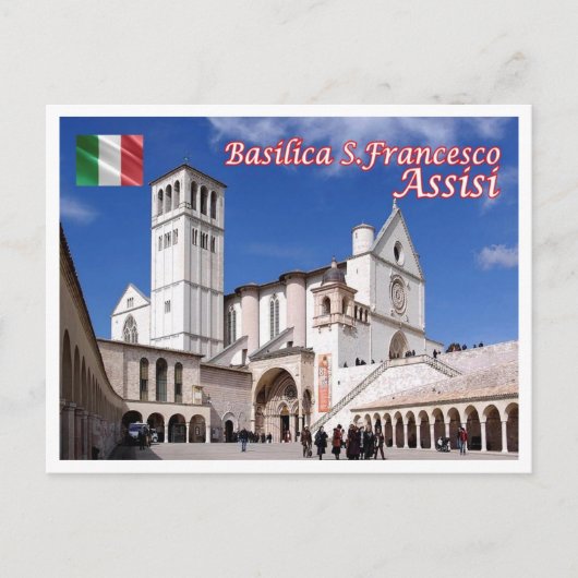 イタリア – ウンブリア – アッシジ – サンフランチェスコ教会 – ポストカード (正面)