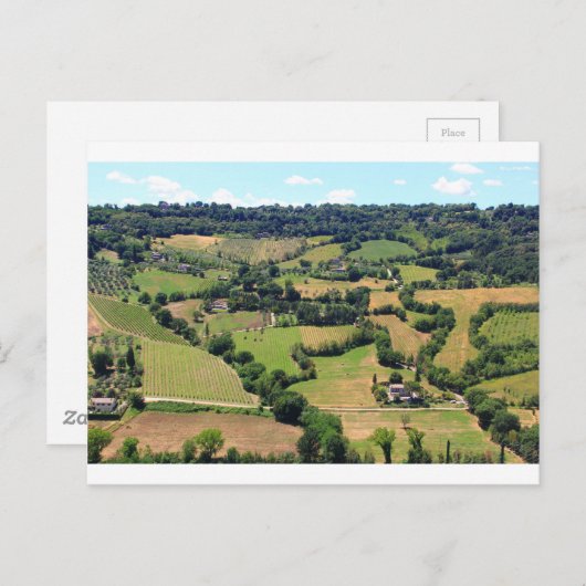 イタリア，ウンブリア，オービエトの美しい景色 ポストカード (正面/裏面)