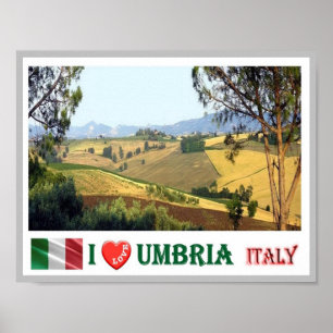 イタリア – ウンブリア – 典型的なウンブリアの風景 – ポスター