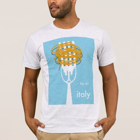 イタリア エアメール ヴィンテージ スタイル 旅行 ポスター Tシャツ (正面)