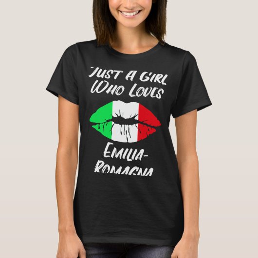 イタリア エミリア=ロマーニャ州の唇と口と愛 Tシャツ (正面)