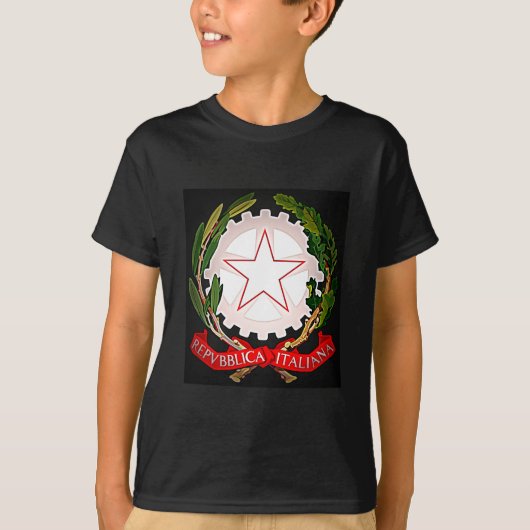 イタリア エンブレム ダーク エッジ Tシャツ (正面)