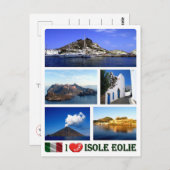 イタリア – エーオリアン諸島 – 大好き – ポストカード (正面/裏面)