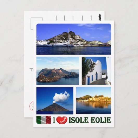 イタリア – エーオリアン諸島 – 大好き – ポストカード (正面/裏面)