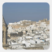 イタリア、オストゥニ、旧市街のクローズアップ スクエアシール (正面)