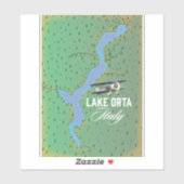 イタリア オルタ湖 湖の地図 シール (シート)