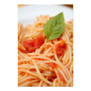 イタリア、オルタ、オルタ湖、トマトスパゲッティ フォトプリント           