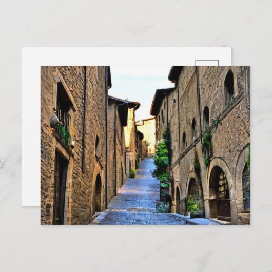 イタリア，オービエ絵画トのナロー通り ポストカード (正面/裏面)